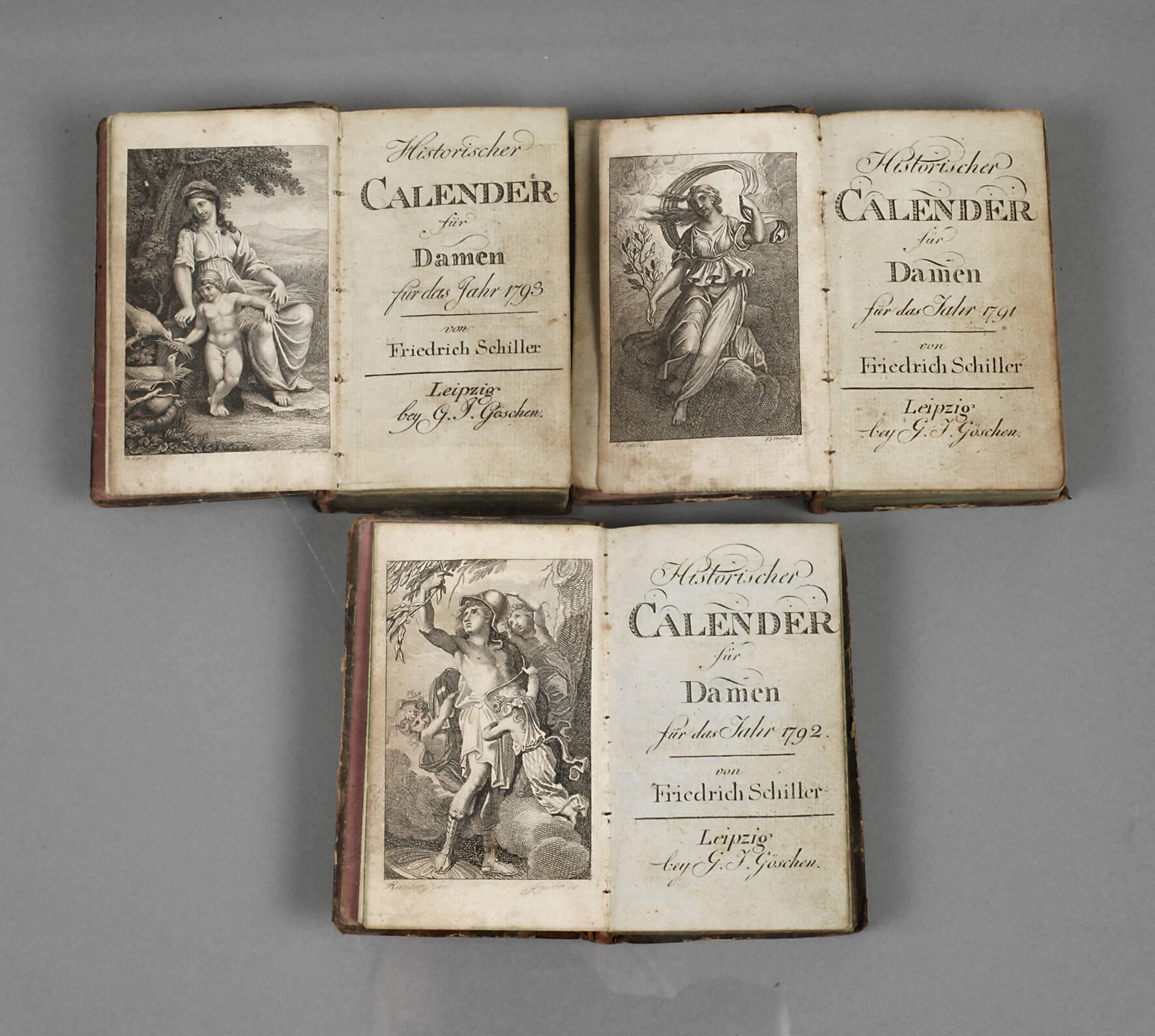 Drei Historische Calender für Damen