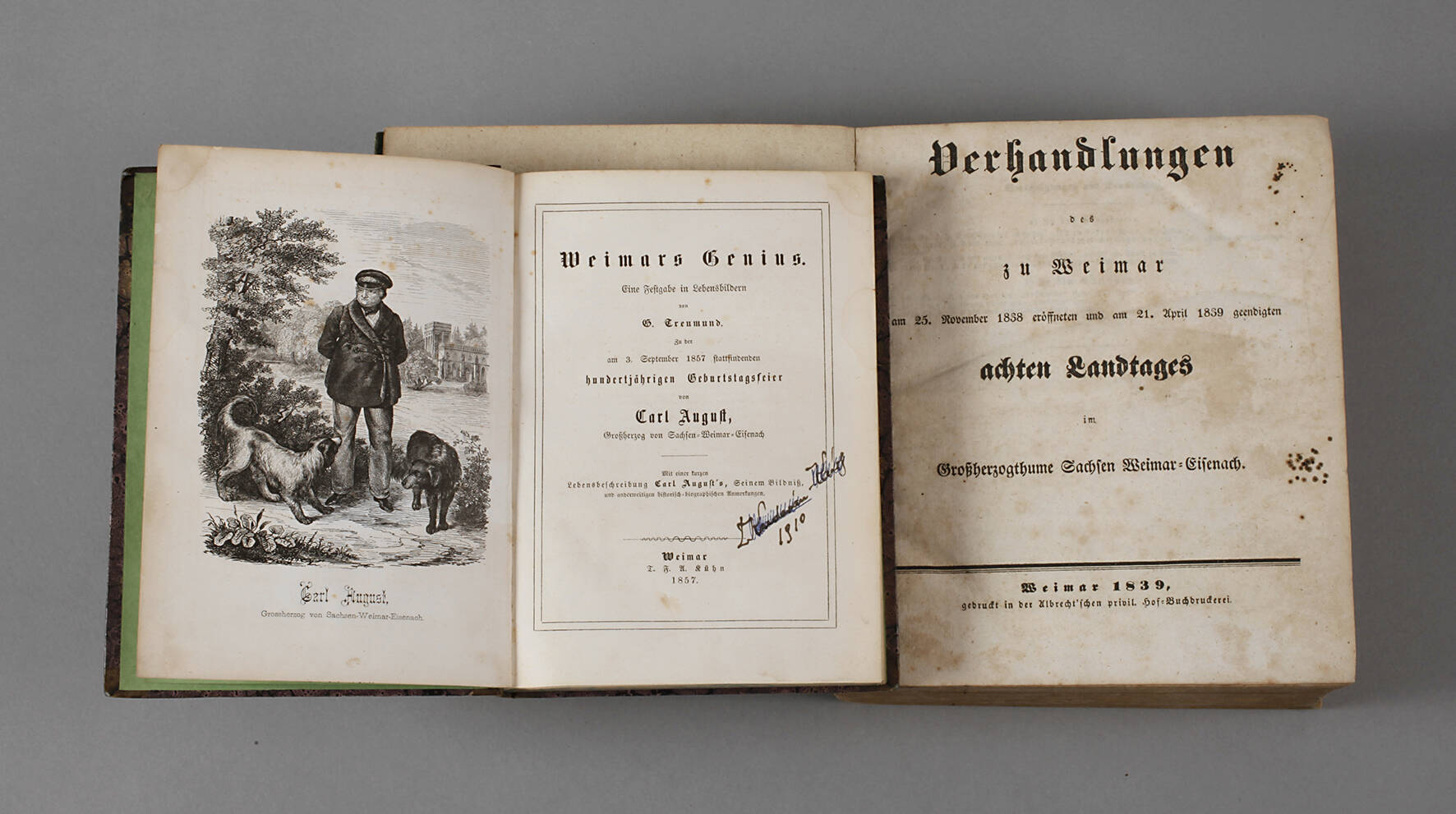 Zwei Bücher Weimar Mitte 19. Jh.