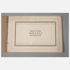 Musterheft Grabmäler von Prof. Arthur Bock