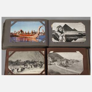 Konvolut Postkartenalben Afrika/Ceylon/Burma