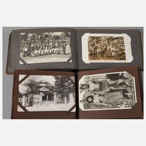 Konvolut Postkartenalben Afrika/Ceylon/Burma