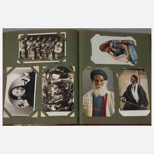 Konvolut Postkartenalben Afrika/Ceylon/Burma