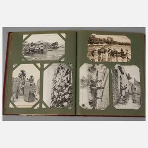 Konvolut Postkartenalben Afrika/Ceylon/Burma