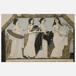 Jugendstilurkunde Gewerbeverein Memmingen