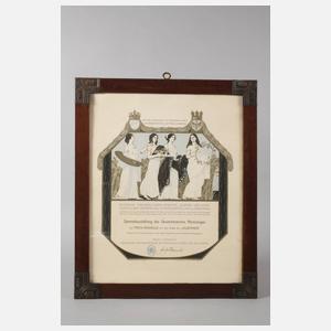 Jugendstilurkunde Gewerbeverein Memmingen