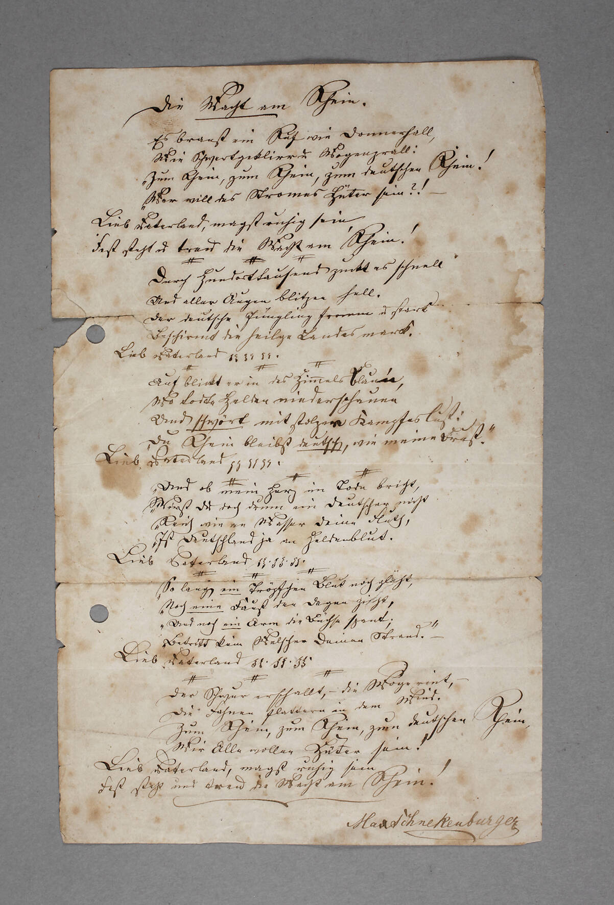 Autograph Max Schneckenburger