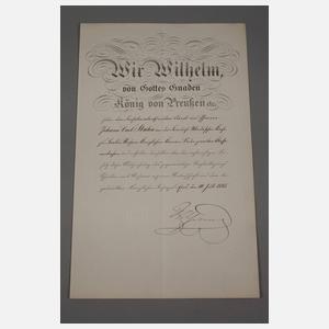 Urkunden Königlicher Kronenorden und Roter Adlerorden