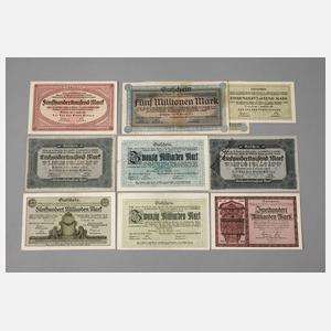 Zehn Ersatzgeldscheine der Stadt Plauen