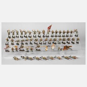 Konvolut Massesoldaten im Gefecht