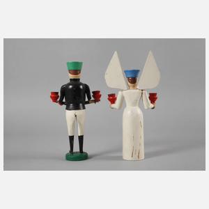 Paar Lichterfiguren Erzgebirge