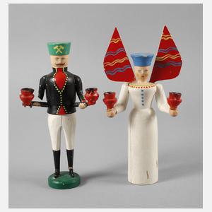 Paar Lichterfiguren Erzgebirge