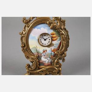 Kleine Tischuhr Emaille