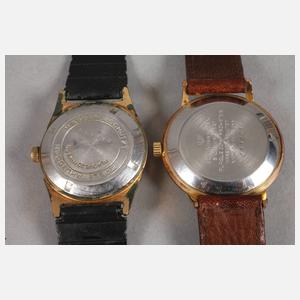 Zwei Armbanduhren Glashütte