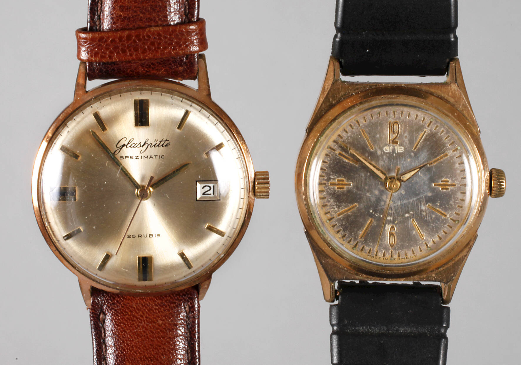 Zwei Armbanduhren Glashütte