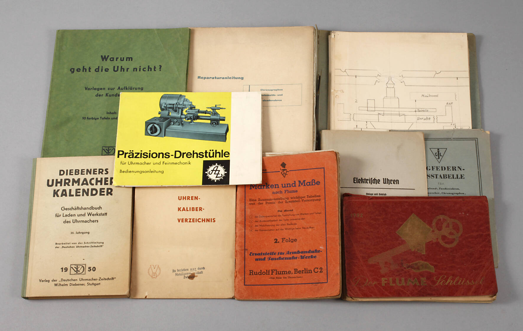 Konvolut Uhrmacherliteratur