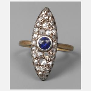 Diamantring mit Saphir