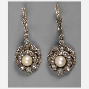Ohrhänger mit Diamanten und Perlen