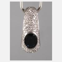 Clipanhänger mit Diamanten und Saphir111