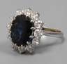 Damenring mit Saphir und Brillanten