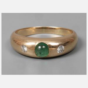 Damenring mit Smaragd und Brillanten