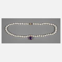 Perlenkette mit Amethystanhänger111