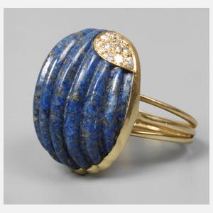 Damenring mit Lapislazuli und Diamanten