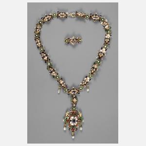 Prachtvolles Historismuscollier mit Steinbesatz