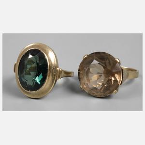 Zwei Damenringe mit Steinbesatz