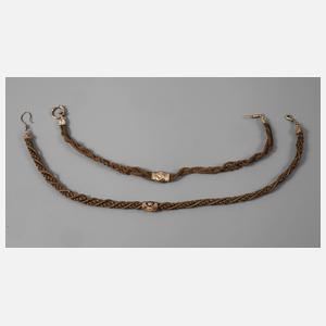 Paar Uhrenketten aus Haar