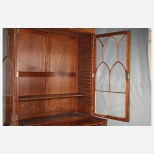 Sekretär mit Vitrinenaufsatz