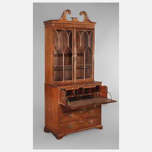 Sekretär mit Vitrinenaufsatz
