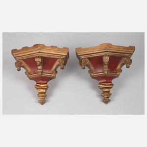 Paar kleine Wandkonsolen