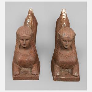 Paar klassizistische Kaminböcke