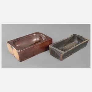 Zwei Tröge Steingut