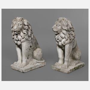 Paar Gartenplastiken Löwen