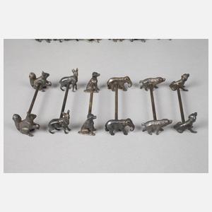 WMF zwölf Messerbänkchen mit Tiermotiven