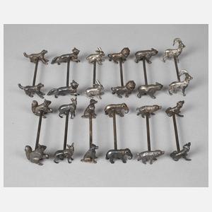 WMF zwölf Messerbänkchen mit Tiermotiven