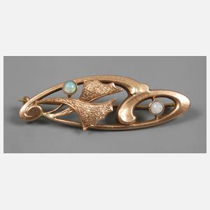 Jugendstilbrosche mit Edelopalen