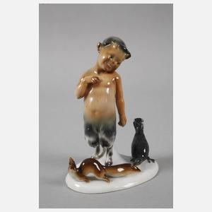 Goebel Faun mit Eichhörnchen und Rabe