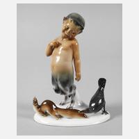 Goebel Faun mit Eichhörnchen und Rabe111