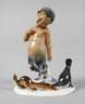 Goebel Faun mit Eichhörnchen und Rabe