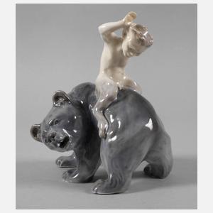 Royal Copenhagen "Faun rückwärts auf Bär reitend"