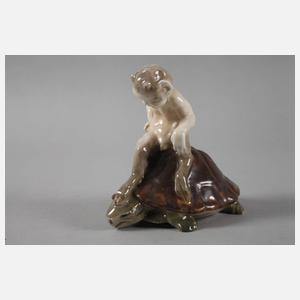 Royal Copenhagen Faun auf Schildkröte