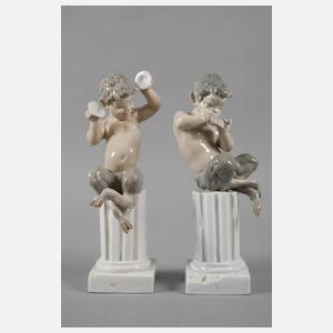 Lladro Paar Faune auf Säule