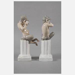 Lladro Paar Faune auf Säule