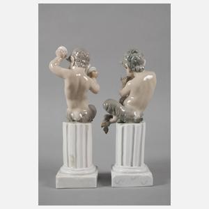 Lladro Paar Faune auf Säule