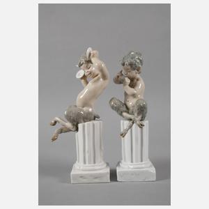 Lladro Paar Faune auf Säule