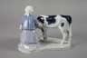 Meissen Figur "Bauernmädchen mit Kalb"