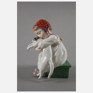 Meissen "Hentschelkind" mit Katze