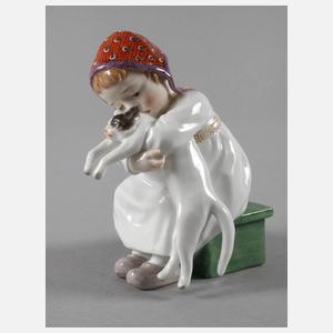 Meissen "Hentschelkind" mit Katze
